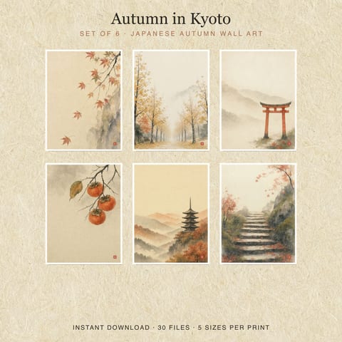 Autumn in Kyoto — printable wall art set