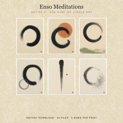 Enso Meditations — printable wall art set